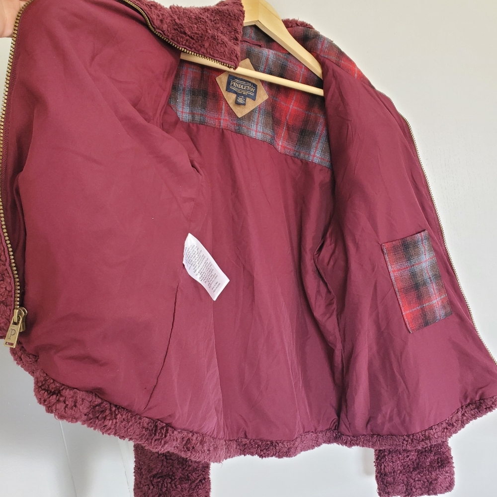 Pendleton High Pile Wool Blend Fleece Jacket Wome… - image 8